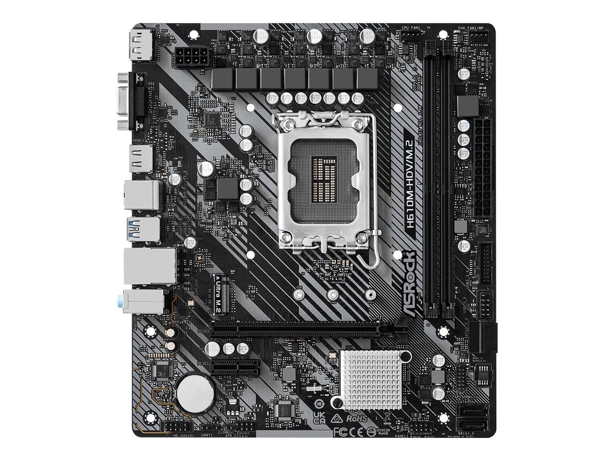 ASRock H610M-HDV/M.2 - 2.0 - Motherboard - micro ATX - LGA1700-Sockel - H610 Chipsatz - USB 3.2 Gen 1 - Gigabit LAN - Onboard-Grafik (CPU erforderlich)