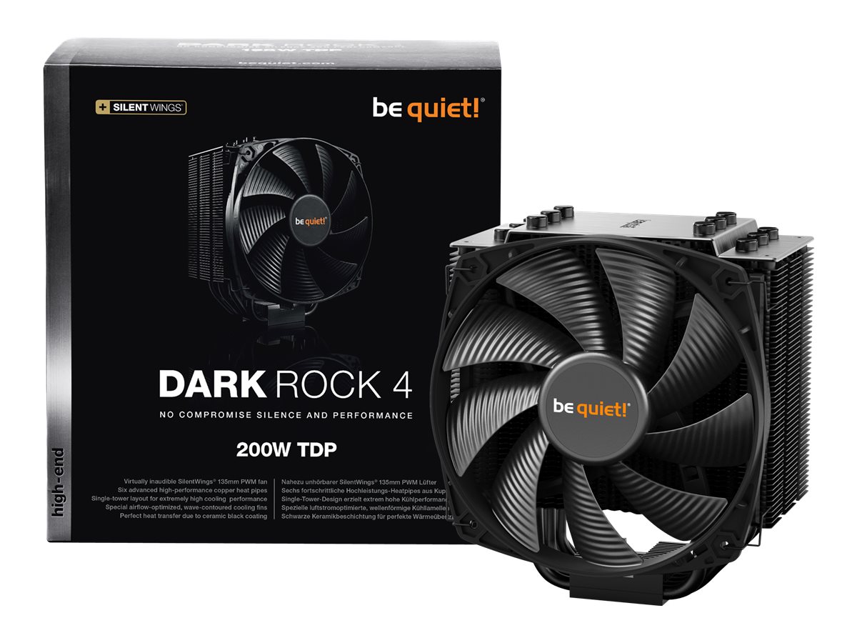 Be Quiet! Dark Rock 4 - Prozessor-Luftkhler - (fr: LGA1156, AM2, AM2+, LGA1366, AM3, LGA1155, AM3+, FM1, FM2, LGA1150, FM2+, LGA1151, LGA2011-3 (Square ILM)